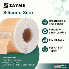 ZAYMS Silicone Scar Tape Roll (1.6” x 120”)