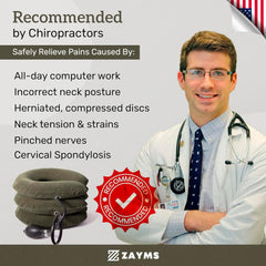 Adjustable inflatable neck stretcher with hand pump for neck pain relief