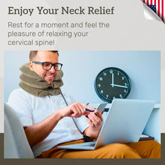 Ergonomic cervical traction device with soft flocking fabric and Velcro straps
