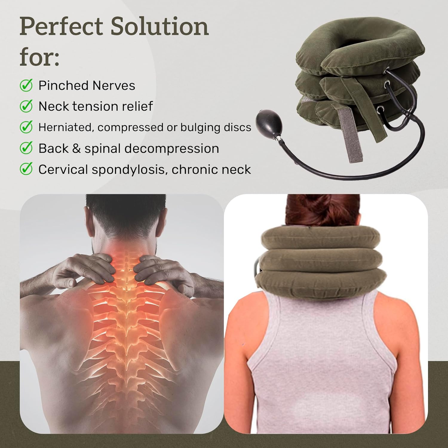 Neck support collar for posture correction and stiffness relief, portable and foldable