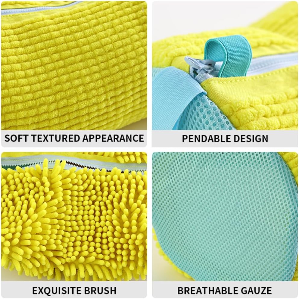 Two-pack shoe washing bags with reinforced stitching and zipper closure